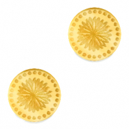 Cabochon Plexx 12mm Fiore di nascita Settembre-Aster oro