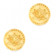 Cabochon Plexx 12mm Fiore di nascita Luglio-Ninfea oro
