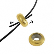 Componenti in acciaio inossidabile chiusura con perline scorrevoli 8x4mm oro