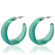 Orecchini alla moda a cerchio blu oceano