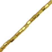 Perline di ematite tubo 2mm oro