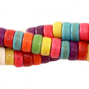 Perline di pietra naturale howlite a dischetto 8x3mm multicolore