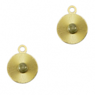 Ciondoli in acciaio inossidabile 12mm con pietra naturale oro-grigio orizzonte