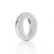 Perline alfabeto di metallo DQ O argento antico (privo di nichel)