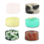 Perline di pietra naturale mixsto a dischetto 4xmm verde rosso multicolore