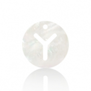 Pendenti di conchiglia prodotti speciali lettera Y bianco (colore naturale)