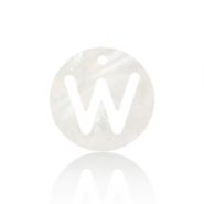 Pendenti di conchiglia prodotti speciali lettera W bianco (colore naturale)