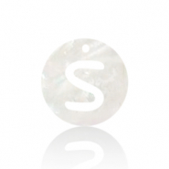 Pendenti di conchiglia prodotti speciali lettera S bianco (colore naturale)