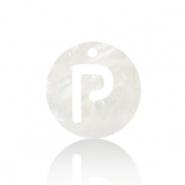 Pendenti di conchiglia prodotti speciali lettera P bianco (colore naturale)