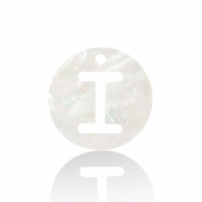 Pendenti di conchiglia prodotti speciali lettera I bianco (colore naturale)