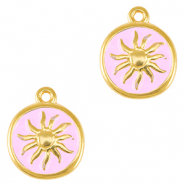 Ciondoli di metallo DQ sole oro-rosa lilla (privo di nichel)
