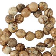 Perline in pietra naturale Diaspro Dalmata 4mm sfaccettate effetto marrone bronzo abbronzato