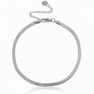 Cavigliere in acciaio inossidabile catena a serpente argento