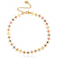 Cavigliere in acciaio inossidabile smalto oro-multicolore