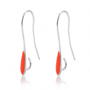 Componenti di metallo DQ orecchini / monachelle argento antico-rosso (privo di nichel)