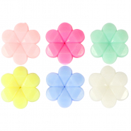 Perline alfabeto in acrilico fiore multicolore pastello