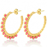 Orecchini in acciaio inossidabile a cercio 30mm oro-rosa brillante