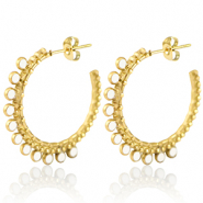 Orecchini in acciaio inossidabile a cercio 30mm oro-bianco