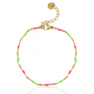 Bracciali in acciaio inossidabile rosa neon-verde-oro