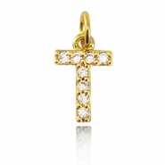 Metallo TQ in ottone ciondolo lettera T oro