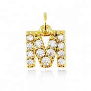 Metallo TQ in ottone ciondolo lettera M oro