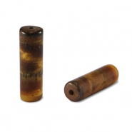 Perline in pietra naturale Occhio di trigre tubo marrone dorato