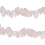 Perline in pietra naturale chips Quarzo Rosa rosa foschia