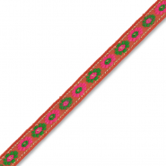 Nastro con fiori arancio-verde-rosa