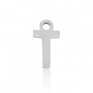 Ciondoli in acciaio inossidabile lettera T argento