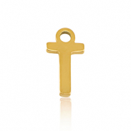 Ciondoli in acciaio inossidabile lettera T oro