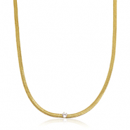 Collane in acciaio inossidabile catena serpentina cristallo oro-cristallo