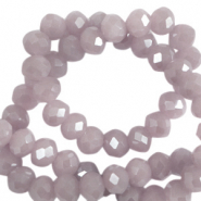 Perline sfaccettate 6x4 mm rondella lavanda nebbia-effetto perlato