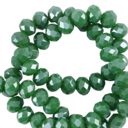 Perline sfaccettate 6x4mm rondella verde Nilo-effetto perlato