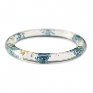 Braccialetti alla moda con fiori secchi blu-oro