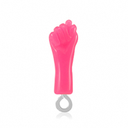 Pendenti in resina "Mano Fico" rosa neon-argento