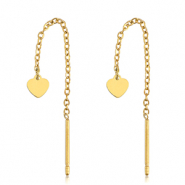 Orecchini in acciaio inossidabile cuore oro