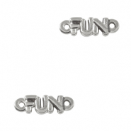 Ciondoli di metallo DQ distanziatore "FUN" argento antico (privo di nichel)