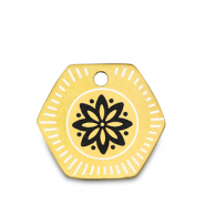 Ciondoli in acciaio inossidabile fiore oro