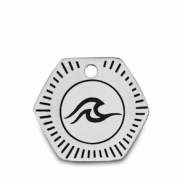 Ciondoli in acciaio inossidabile onda argento