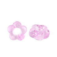 Perline in acrilico fiore trasparente rosa azalea