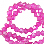 Perline sfaccettate bicone 4mm rosa neon