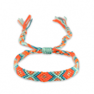 Braccialetti alla moda blu turchese delicato-arancione neon