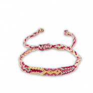 Braccialetti alla moda rosso bordeaux-rosa quarzo