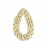 Pendente in rattan goccia bianco naturale