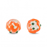 Perline di vetro dipinte a mano 8mm trasparente-verde arancio