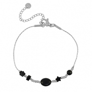 Bracciali in acciaio inossidabile stella argento-nero