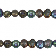 Perle di acqua dolce pepita 4-6mm blu pavone scuro