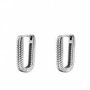 Orecchini in acciaio inossidabile ovale argento