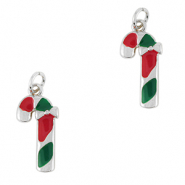 Metal TQ lat&oacute;n ciondoli bastoncini di zucchero argento