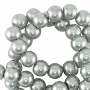 Perline di vetro con effetto perlato 6mm argento